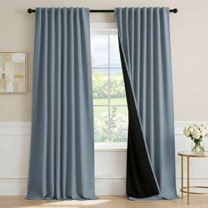 lot 46870 image: Stone Blue Blackout Curtains 84 Inch Length 2 Panels Set - Retail $43