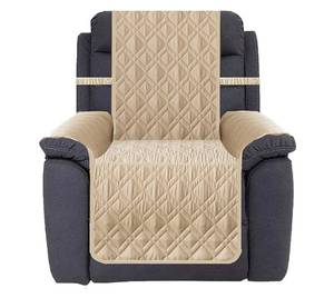 lot 46873 image: Waterproof Nonslip Recliner Cover Stay in Place, Dog Chair Cover Furniture Protector, Ideal Recliner Slipcovers for Pets and Kids (Beige, 30) - Retail $35