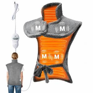 lot 46874 image: Wearable Vibrating Heating Pad for Neck, Shoulders & Back Pain Relief - Retail $50