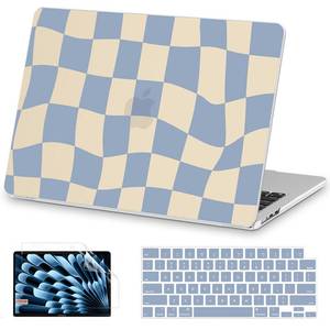 lot 46877 image: MacBook Air 15 inch Case M5 M4 M3 M2 2026-2023, Blue Checkerboard - Retail $20