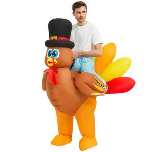 lot 46881 image: Thanksgiving Inflatable Turkey Costume for Adult, Thanksgiving Party Funny Turkey Suit Blow up Turkey Costumes, Christmas Costume - Retail $80