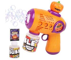 lot 46884 image: Halloween Bubble Gun for Kids��Pumpkin Bubble Wand Machine Gun Blaster Boo Basket Stuffers for Halloween Party Favors Outdoor Toys Birthday Gifts��Batteries Not Included�� - Retail $10