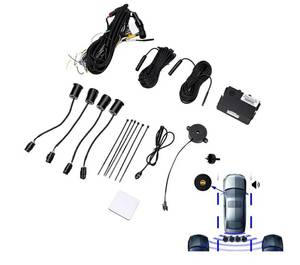 lot 46910 image: Blind Spot Detection System with 4 Probes. 12V Vehicle BSD Sensor Kit, Ultrasonic 0-5m Detection, 120 Horizontal Angle, IP67 , for XY-BSD500-4 Reverse System - Retail $90