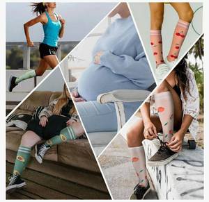 lot 46916 image: Compression Socks for Women Men Support Circulation 3 Pairs Socks For Nurse, Travel, Flight, SmallMedium. - Retail $13