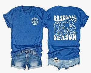 lot 46923 image: Baseball Shirt Women Baseball Mom Shirts Ballgame Graphic Tshirt Game Day Gift Funny Casual Short Sleeve TopsBaseball Shirt Women Baseball Mom Shirts Ballgame Graphic Tshirt Game Day Gift Funny Casual Short Sleeve Tops. LIGHT BLUE, MEDIUM. - Retail $10