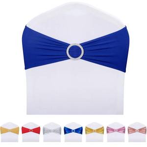 lot 46950 image: Royal Blue Stretch Chair Sashes 30pcs with Buckle Slider - Retail $19