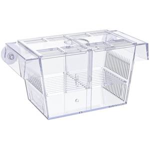 lot 46951 image: Aquarium Fish Breeding Box Acrylic Hatchery Incubator Tank with Suction Cups Medium Isolation Box for Baby Fish Shrimp Betta and Guppy - Retail $9