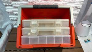 lot 50 image: Jewelry in Plastic Tackle Box Organizer with Removable Compartment Trays