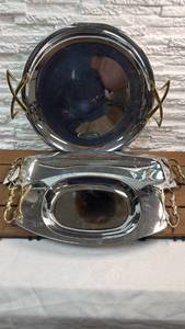 lot 70 image: Kromex Covered Serving Trays with Handles - Set of 3