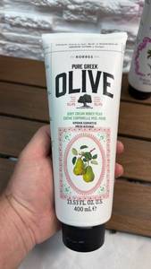 lot 77 image: Korres Pure Greek Olive Body Cream 2-Pack Honey Pear & Wild Orchid 400mL