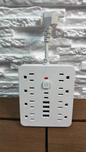 lot 99 image: 8-Outlet Power Strip with USB Ports and Power Button
