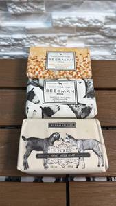 lot 115 image: Beekman 1802 Goat Milk Soap 3-Bar Lot 9 oz Each