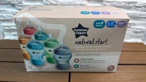 lot 127 image: Tommee Tippee Natural Start Baby Bottles 6-Pack 9oz Fiesta Colors