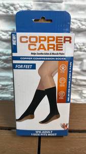 lot 136 image: Copper Care Copper Compression Socks For Feet 1 Pack Adult 1 Size Fits Most