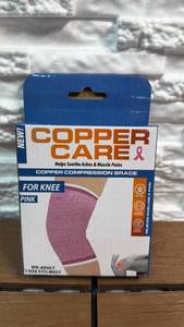 lot 147 image: Copper Care Copper Compression Brace For Knee Pink 1-Pack Adult