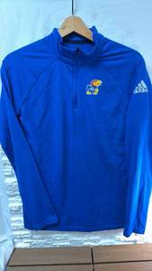 lot 169 image: Adidas Kansas Jayhawks Quarter-Zip Pullover (Size M)