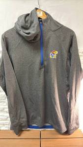 lot 170 image: Colosseum Athletic KU Kansas Jayhawks Hoodie Quarter-Zip Gray Blue