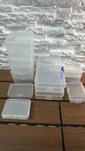 lot 181 image: Clear Plastic Storage Cases with Hinged Lids -  Lot of 14 Assorted Sizes