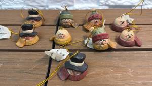 lot 221 image: Design by Angela Anderson 1 Snowman Ornaments Set of 9 (AAN4411)