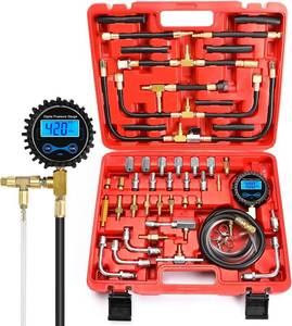 lot 20504 image: BETOOLL Digital Fuel Injection Pressure Tester Kit - 0-300 PSI Fuel Gauge