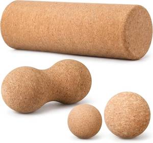 lot 20505 image: 4-Pack Cork Massage Ball Roller for Fascia Release, Yoga Therapy