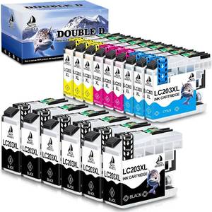 lot 20530 image: DOUBLE D LC203LC203XL Compatible Ink Cartridges (15 Pack) for MFC-J Series