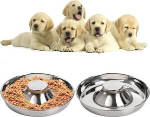 lot 20542 image: SOUJOY 2 Pack Stainless Steel Puppy Bowls, Non-Skid Pet Food & Water Bowls