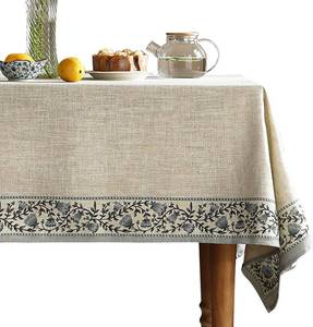 lot 20550 image: Segerman B Designer Linen Rectangular Tablecloth 87x55, Chinoiserie Floral