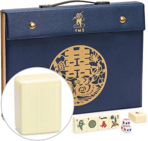 lot 20551 image: Yellow Mountain Imports YMI Bleau Fontaine Chinese Mahjong Set, Blue Case