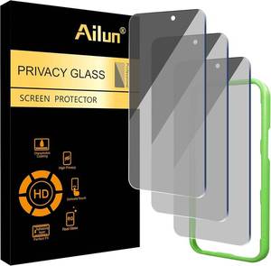 lot 20552 image: Ailun 3-Pack Privacy Screen Protector for iPhone 16 Pro17   6.3 Tempered