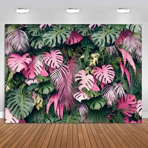 lot 20564 image: CGXINS 9x6FT Tropical Palm Leaves Backdrop for Hawaiian Luau Party