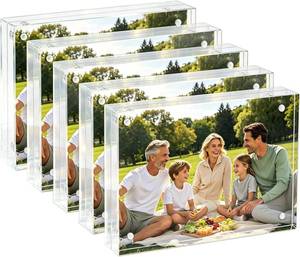 lot 20576 image: Picture Frame 5 Pack 5x7 Magnetic Acrylic, UV Resistant, Shatter-Proof Swaps