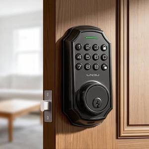 lot 20580 image: Keyless Front Door Lock with Keypad, Auto Lock, Easy Install, Matte Black