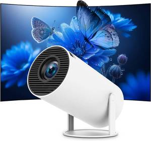 lot 20582 image: Mini Portable Projector 4K WiFi BT 5.4, Built-in App, Auto Keystone White