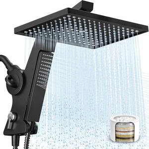 lot 20609 image: MakeFit Filtered Rain Shower Head with Handheld   12 Rain Shower
