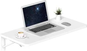 lot 20615 image: TEAMIX Wall Mounted Folding Desk for Small Spaces - White, 29.9 x 15.7 in