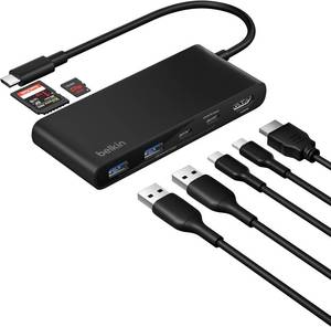 lot 20619 image: Belkin USB-C Hub 7-Port 4K HDMI SDMicroSD 100W PD for Neo MacBook & More