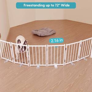 lot 20634 image: No Pawblems Short Dog Gate, 16.5 in Tall Foldable Fence, 4-Panel