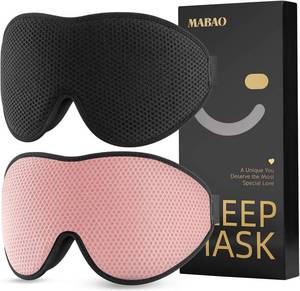 lot 20650 image: MABAO 2 Pack Sleep Mask for Side Sleepers, 3D Blackout Eye Cover, Breathable