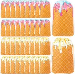 lot 20658 image: Hillban 60 Pcs Ice Cream Drip Baseball Party Favors, Drawstring Bags 6x8