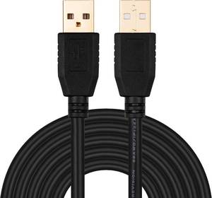lot 20664 image: Tan QY USB A to A Male Cable 30ft, Double-End USB Cord with Gold-Plated