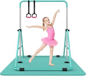 lot 20666 image: SHIWEI Gymnastics Bar for Kids, 5-Height Adjustable, Foldable, 140lb
