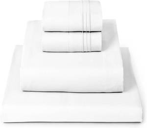 lot 20671 image: Mellanni Iconic 4-Piece Ultra-Soft Sheet Set (Queen, White)  10M Sleepers