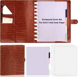 lot 20672 image: PU Leather Discbound Cover Set 8.5x11, Letter Size, 5-Tab Dividers, 2 Sheets