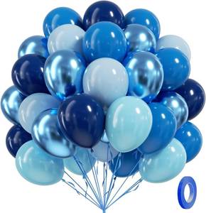 lot 20675 image: BAUANOOY Metallic Blue Balloons, 60pcs, 12in Navy Latex for Baby Shower