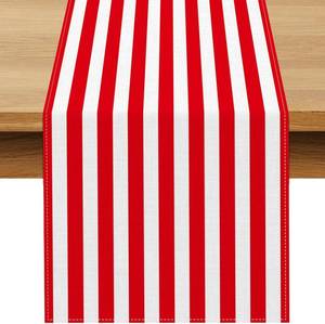 lot 20676 image: Red & White Striped Table Runner - Circus Theme (13 x 108)