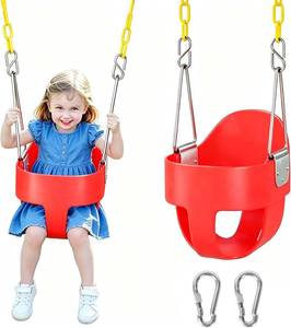 lot 20677 image: DECORLIFE Toddler Swing High-Back Bucket Seat 1-3 yrs 330 lb Outdoor Red