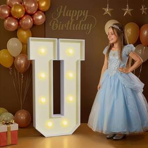 lot 20678 image: Marquee Letters 2.3FT - Large Light-Up U for Party Decorations, 21 Pcs
