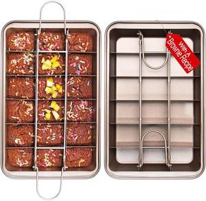 lot 20682 image: Non-Stick Brownie Dividers, Carbon Steel, 18 Brownies - 10.3 x 6.4 x 1.6 in