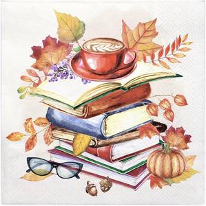lot 20684 image: WRAPAHOLIC 50Pcs Napkins - 3-Ply Autumn Thanksgiving Disposable 6.5x6.5 in